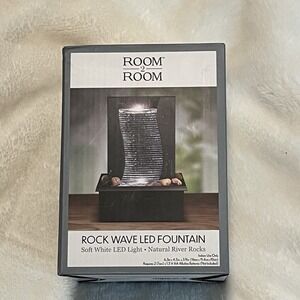 TableTop Rock Wave Fountain 6.3" x 4.5" LightsUp Soothing Battery Operated New